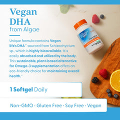 Doctors Best vegan DHA algae packaging showing sustainable sourcing and carton