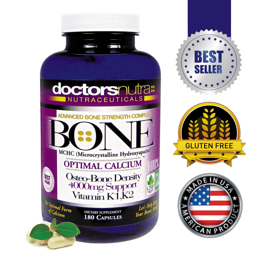Close-up of Doctors Nutra Calcium tablet, highlighting mineral blend with MCHC