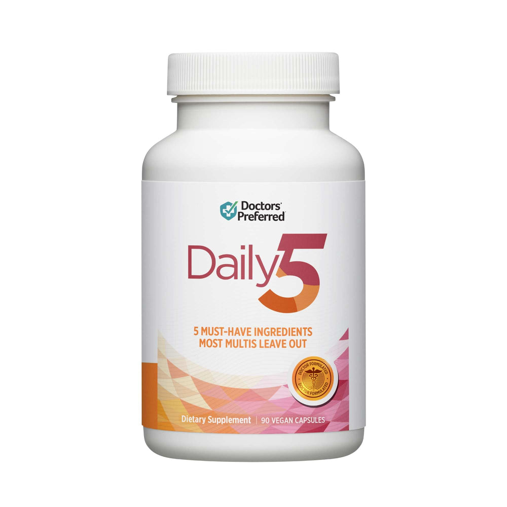 DOCTORS' PREFERRED Daily5 bottle-front view for daily vitality support.