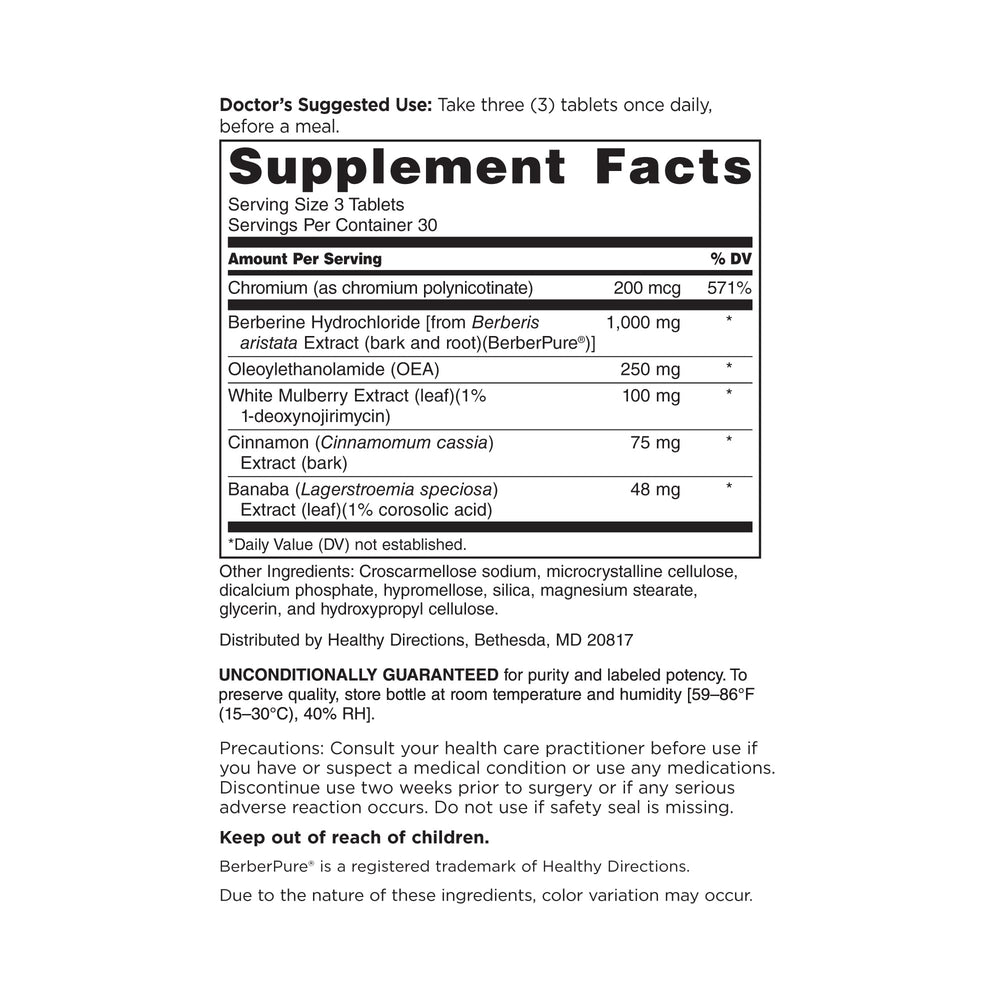 GlucoGold Advanced label close-up highlighting key ingredients