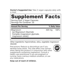 DOCTORS' PREFERRED Magnesium Glycinate capsules close-up highlighting high-potency formula