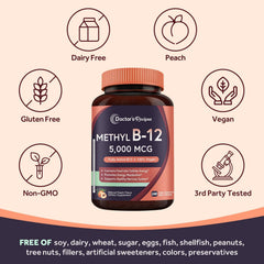 Doctor's Recipes vegan methylcobalamin 5000mcg supports energy metabolism