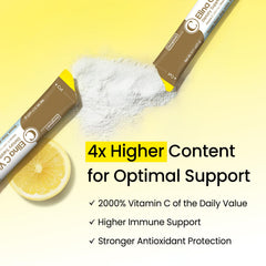 DONGKOOK Vita Pop zero sugar lemon drink mix in a prepared glass.