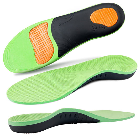 DONQE plantar fasciitis relief insoles close-up highlighting memory foam comfort and arch support