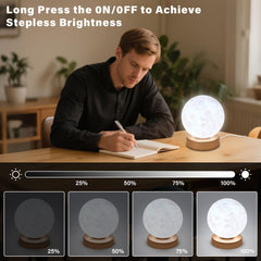 Doraubia lamp displaying color temperature options for different tasks and moods.