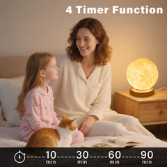 Doraubia lamp timer function highlighting scheduled sessions and memory feature.