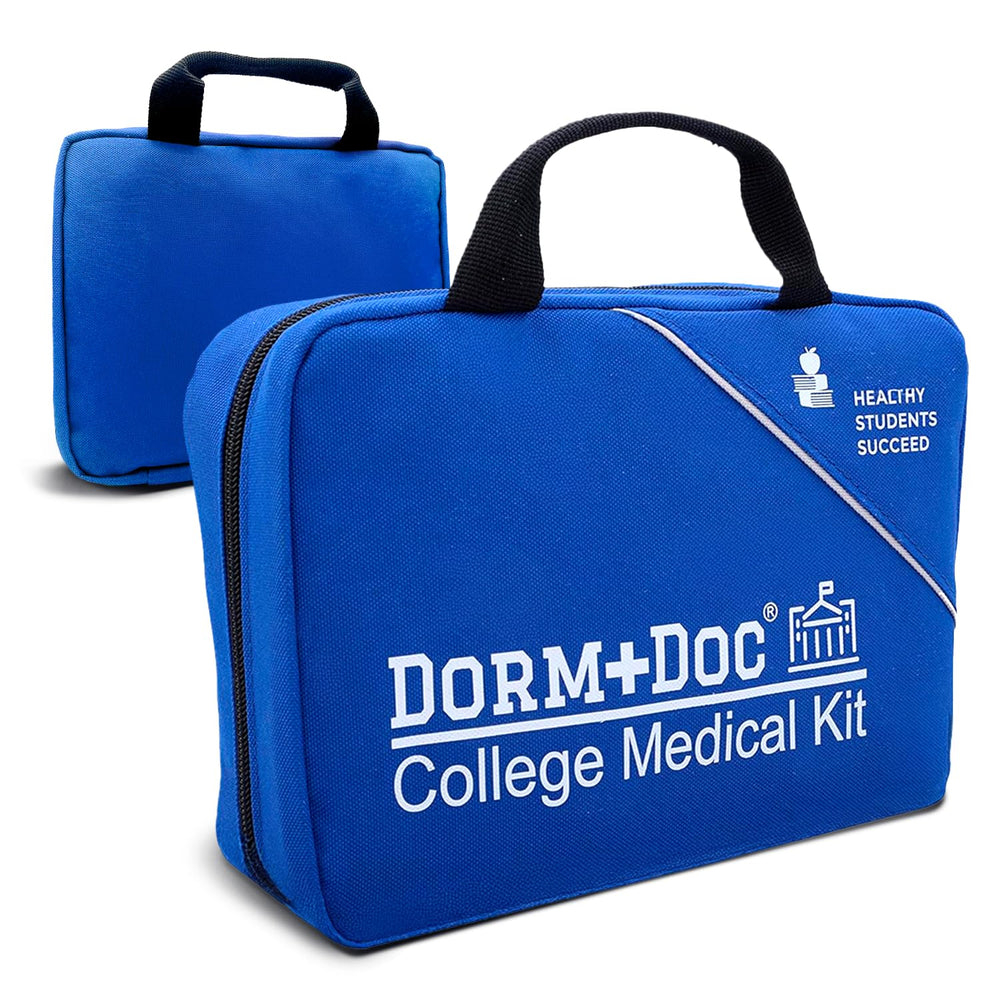 DormDoc 175-piece kit in dorm case open for quick campus emergencies