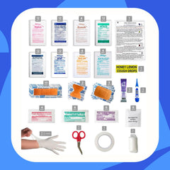 DormDoc antiseptic wipes and gloves ready for hygienic first aid