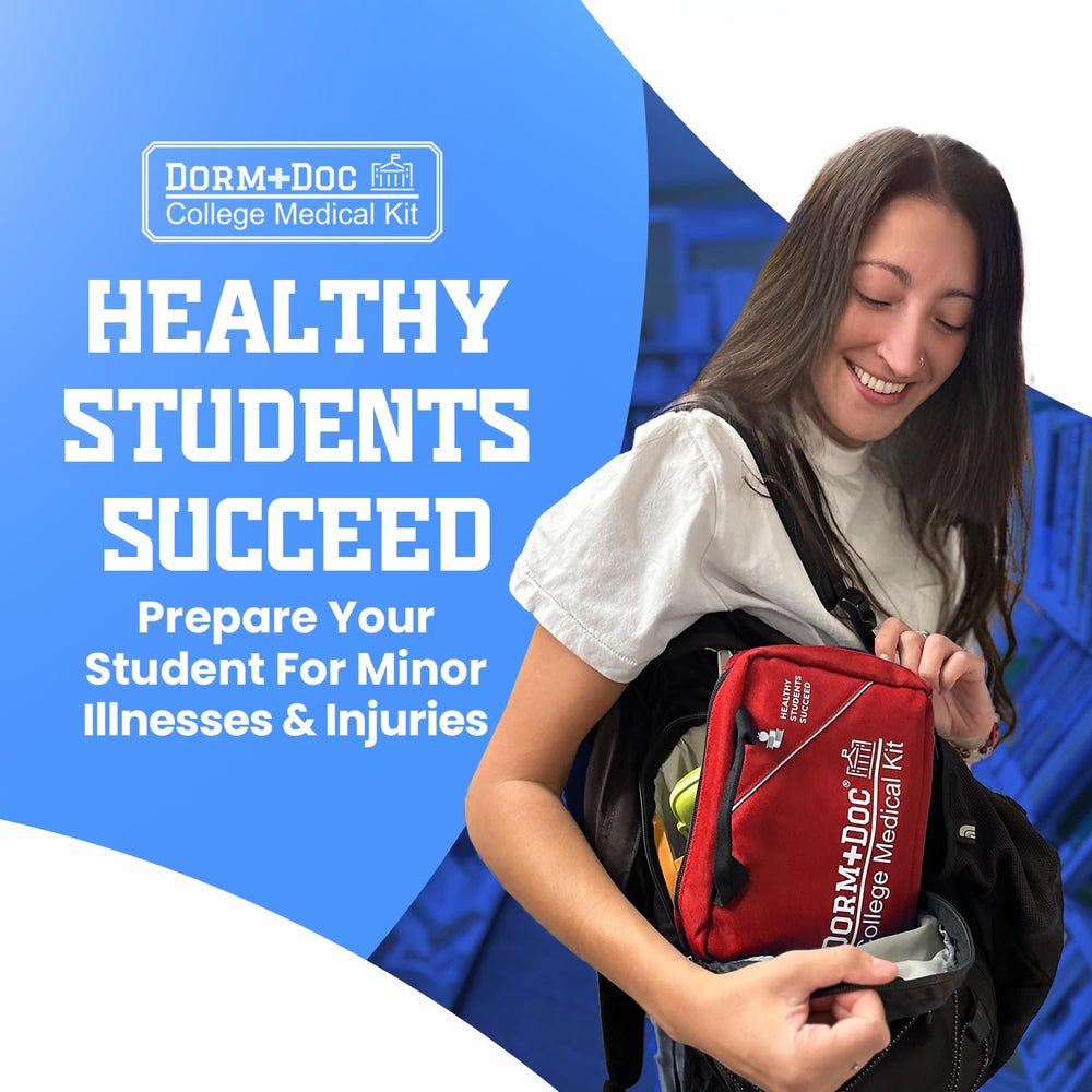 DormDoc portable emergency kit designed for students and athletes on the go.