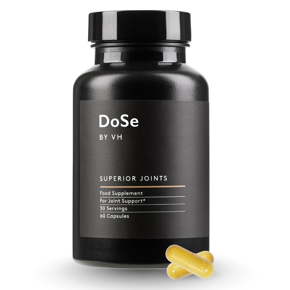 DoSe by VH bottle-front promoting vegan joint support for daily mobility