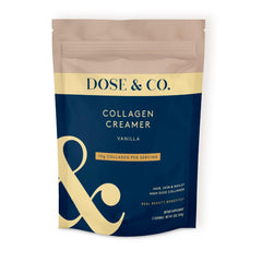 DOSE & CO Vanilla Collagen Creamer bottle with premium packaging for daily use.