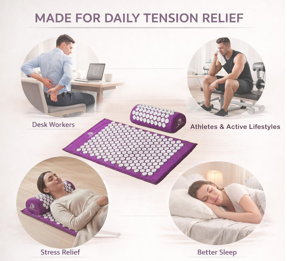 DoSensePro pillow neck support in use for upper back tension relief