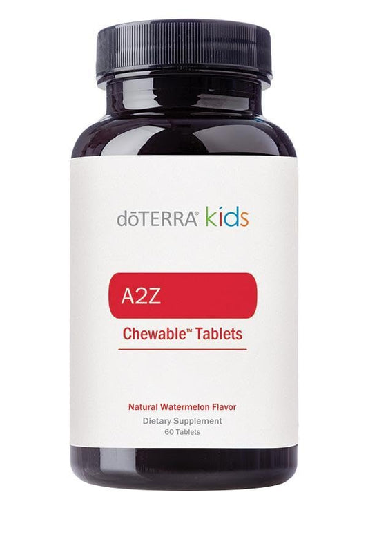 doTERRA a2z chewable watermelon bottle promotes easy antioxidant support for kids and adults
