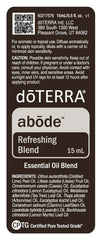 doTERRA Abode packaging shows 15 mL bottle for home use.