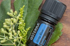 doTERRA Deep Blue label close-up showing soothing blend