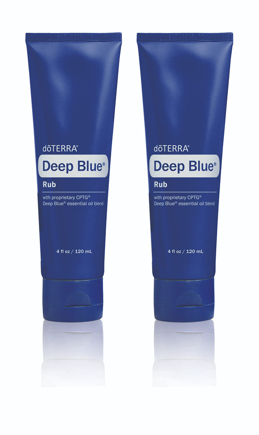 doTERRA Deep Blue Rub two-pack packaging shown for easy post-workout recovery