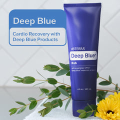 doTERRA Deep Blue Rub ingredient card highlights natural essential oil blend