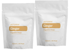doTERRA Ginger Throat Drops bag front illustrating on-the-go digestive support