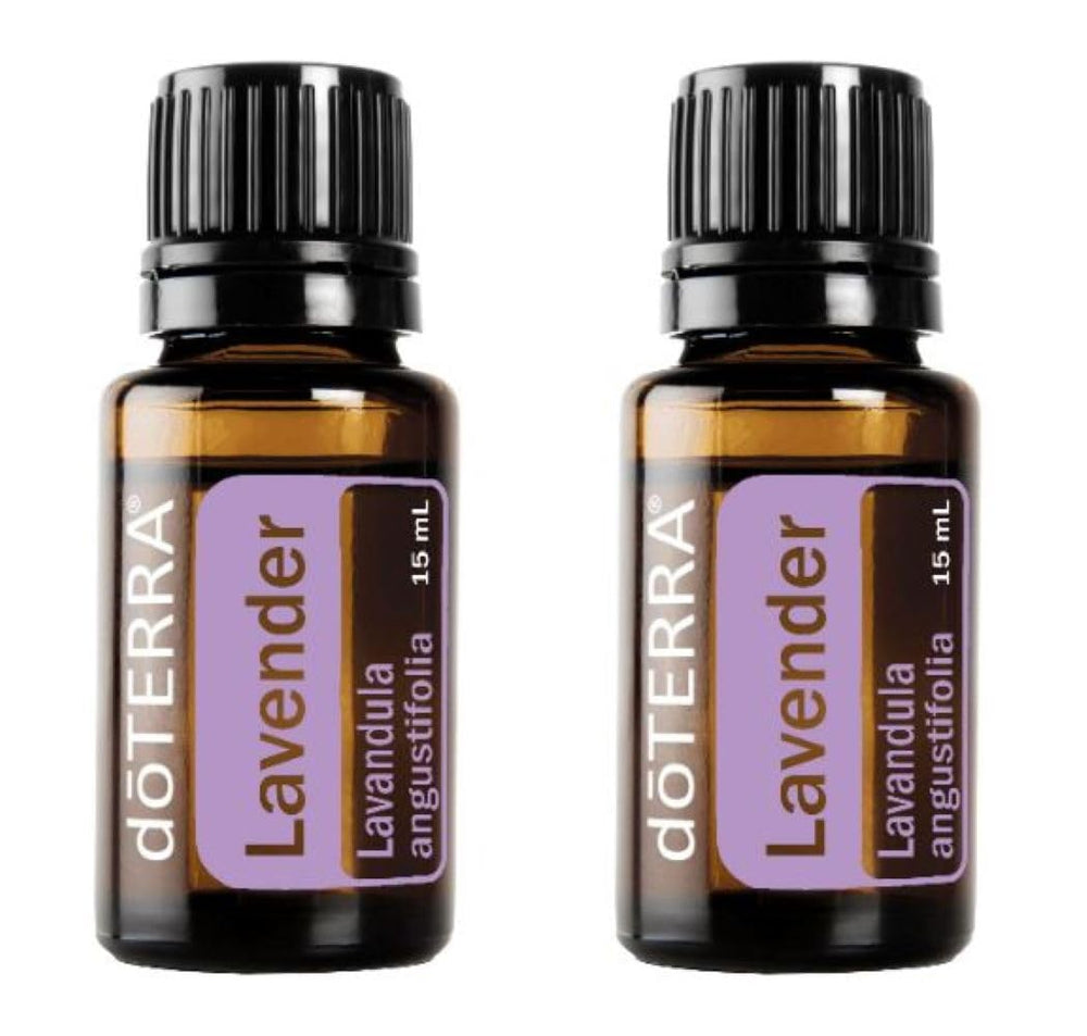 doTERRA Lavender essential oil bottle pours, inviting a calming diffuser session