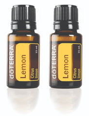 doTERRA Lemon essential oil 15 ml bottle front view for refreshing scent and cleansing