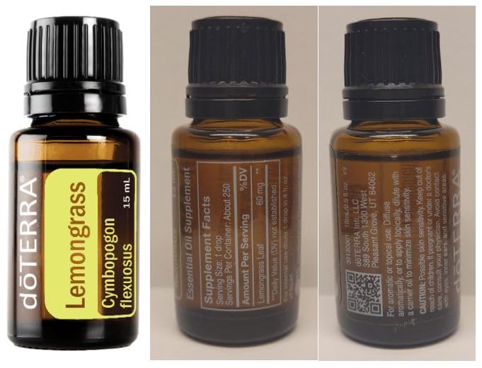 doTERRA Lemongrass oil packaging and bottle close-up
