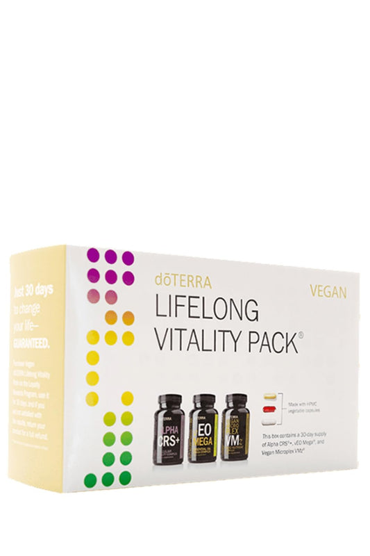 doTERRA Lifelong Vitality vegan pack bottle for daily energy support