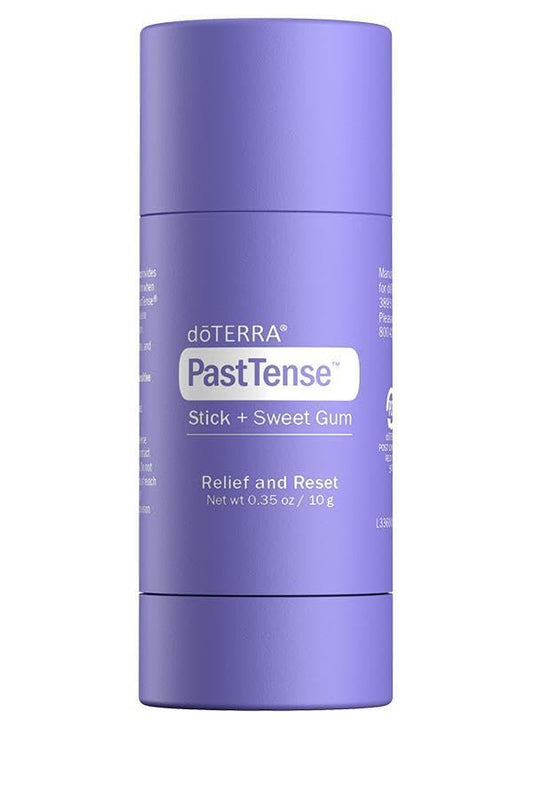 doTERRA PastTense Stick with Sweet Gum on the forehead and temples for soothing tension