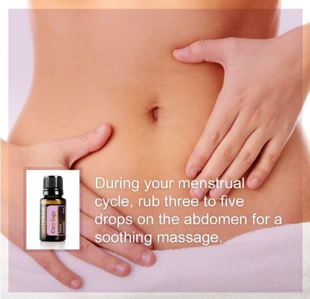 doTERRA Clary Sage abdominal massage during cycle use.
