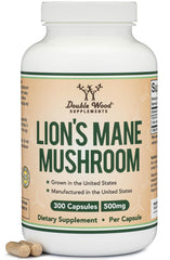 Double Wood Lions Mane bottle for focus support and immune health.