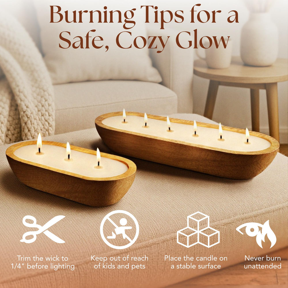 Dough Bowl Candle Co. farmhouse decor centerpiece doubles as a warm display