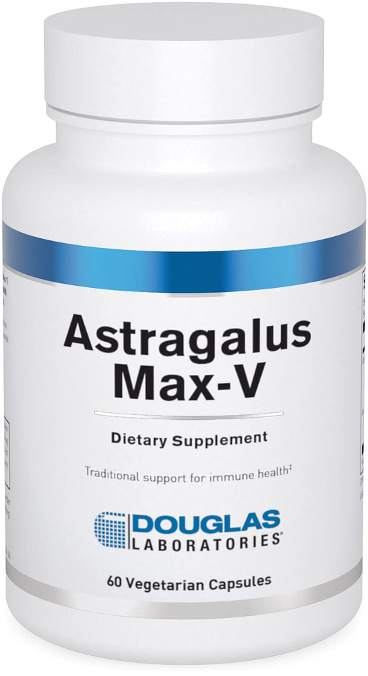 Douglas Laboratories Astragalus Max-V bottle label highlighting immune support.