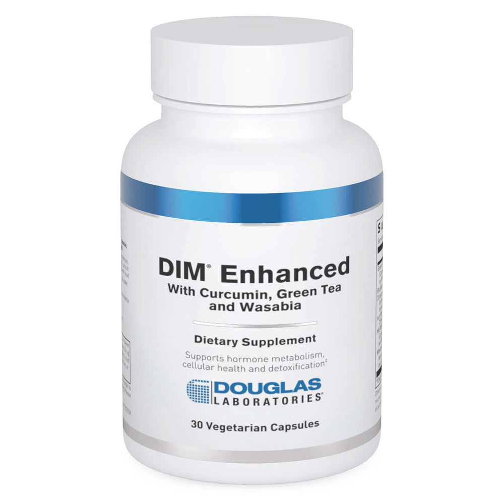 Douglas Laboratories DIM Enhanced bottle front displaying product name for hormone support