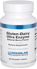 Douglas Laboratories Gluten-Dairy Ultra Enzyme bottle showing gluten and lactose support.