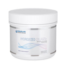 Douglas Laboratories Hydrolyzed Collagen+ bottle shows premium skin support.