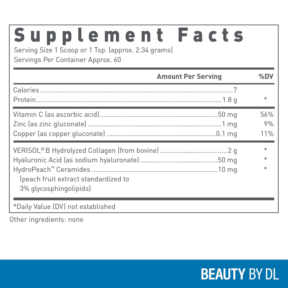 Hydrolyzed Collagen+ scoop ready for daily mixing into beverages.