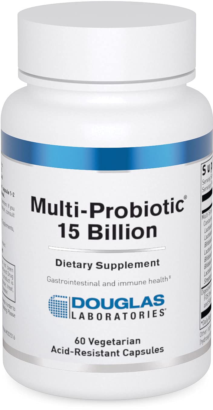 Douglas Laboratories Multi-Probiotic 15 Billion bottle with 60 vegetarian capsules for daily GI support