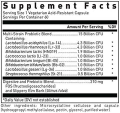 Close-up of Douglas Laboratories Multi-Probiotic 15 Billion capsules highlighting acid-resistant design for reliable delivery