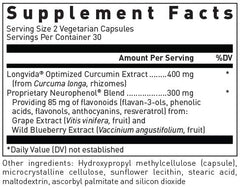Close-up of Douglas Laboratories curcumin capsules highlighting Longvida absorption.