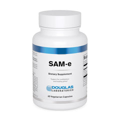 Douglas Laboratories SAM-e bottle label highlights quality and ingredient profile for joint support.