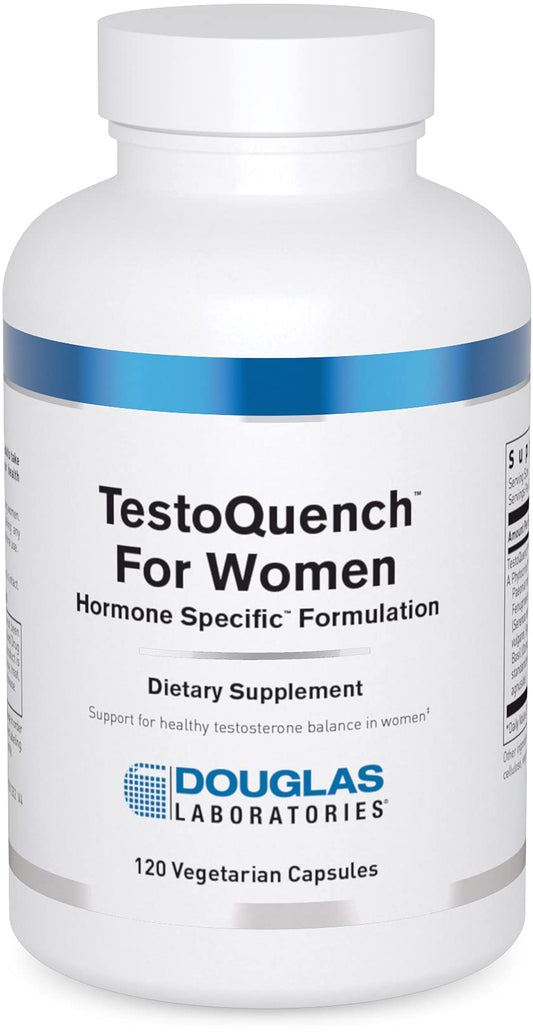 Douglas Laboratories TestoQuench for Women bottle on countertop for daily wellness