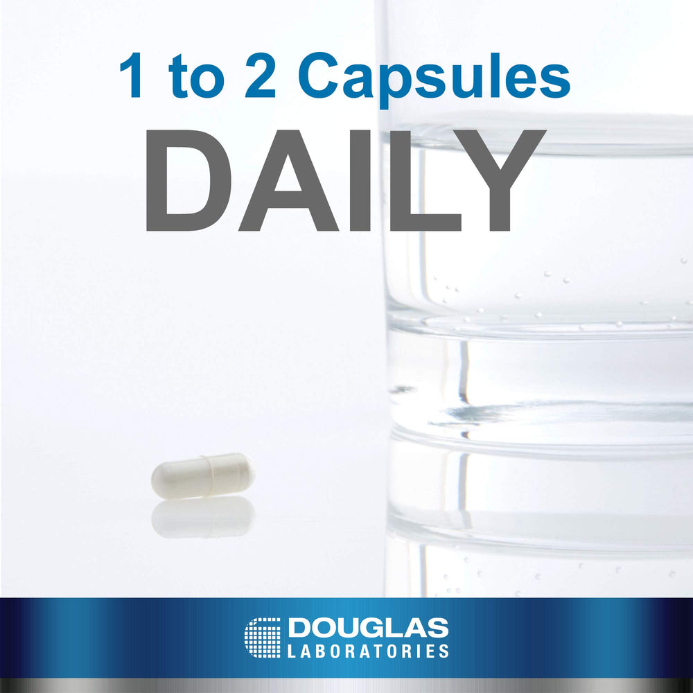 Back label shows ingredients for informed use on Douglas Laboratories 5-HTP.