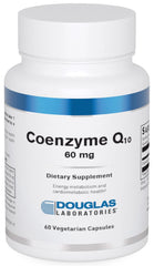 Douglas Laboratories CoQ10 60mg bottle for daily antioxidant support and energy maintenance.