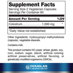 Douglas Laboratories Colostrum capsules arranged for daily GI balance