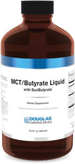 Douglas Laboratories MCT/Butyrate Liquid bottle with lemon vanilla flavor for easy daily energy support.