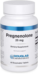 Douglas Laboratories Pregnenolone 25 mg tablets front view for daily hormone balance.