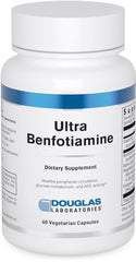 Douglas Laboratories Ultra Benfotiamine bottle close-up highlighting circulation support.