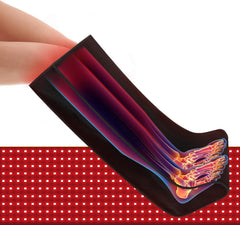 Dowceivm foot-shaped therapy pad with red and infrared light for targeted foot comfort and fatigue relief.