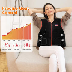 Dowceivm red light vest back view showing panel layout and coverage.