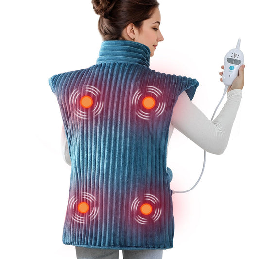 Dowin heating pad full coverage for neck, shoulders, and back with warm comfort.