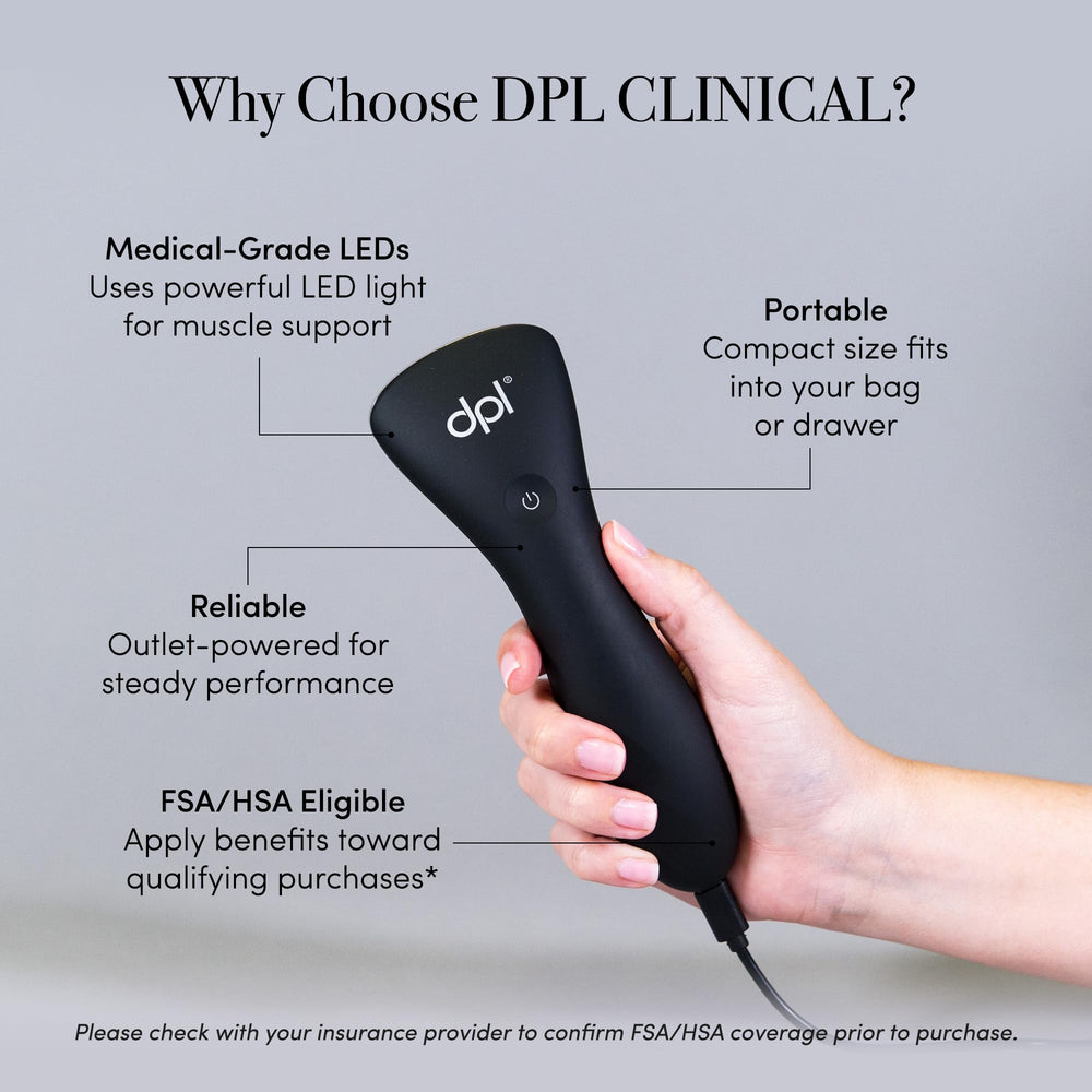 dpl clinical LED wand on neck area for targeted support and ease
